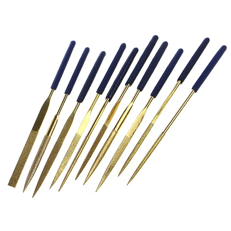 10Pcs Diamond Needle File Set – Titanium Coating Metal Craft Needle File Set Babs