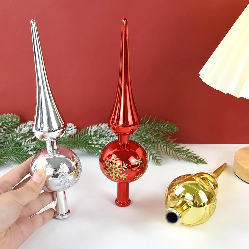 23cm Christmas Tree Topper – Red, Gold & Silver Star Ornament Christmas Tree Topper Babs