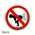 2pcs Funny "No Farting" Round Novelty Humor Stickers Novelty Sticker Set Babs 2pcs