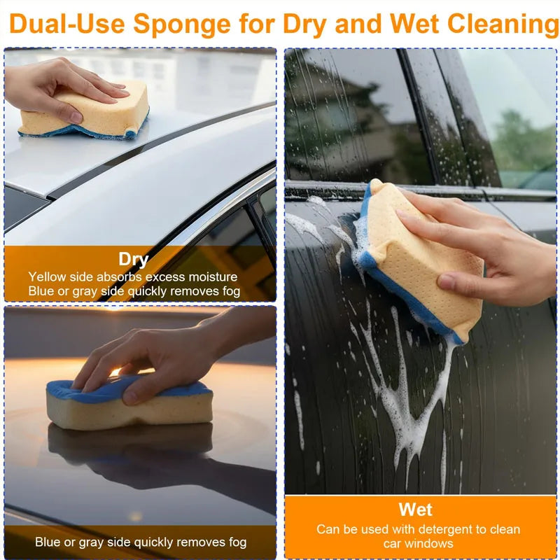 Anti-Fog Car Window Sponge – Reusable Windshield Defogging Pad Car Glass Cleaner Babs