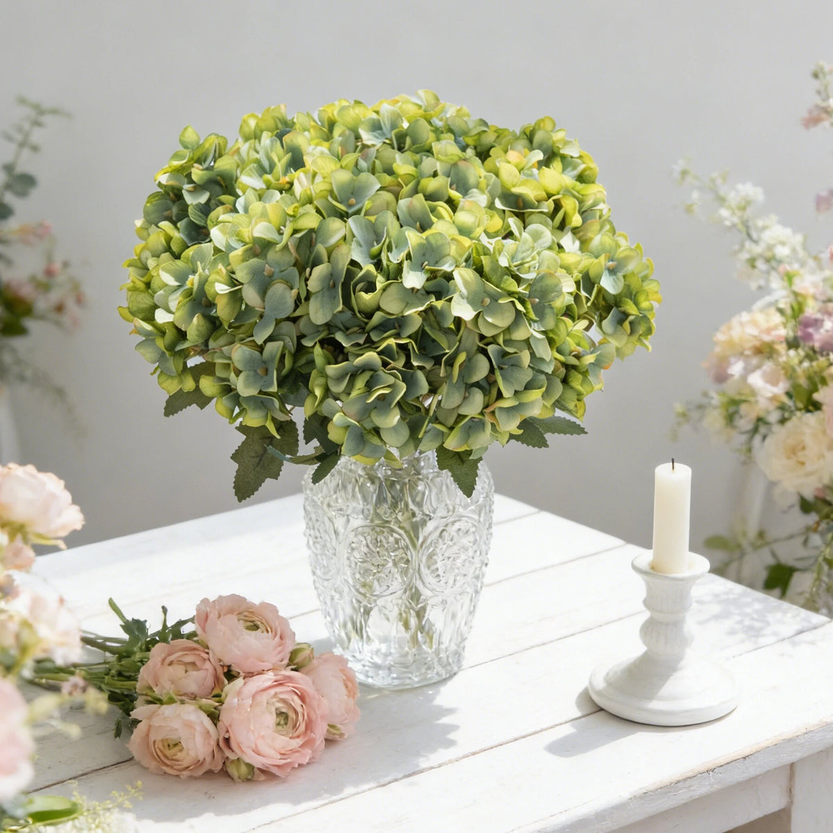 Silk Hydrangea Artificial Bouquet – Wedding & Home Décor Artificial Flower Bouquet Babs