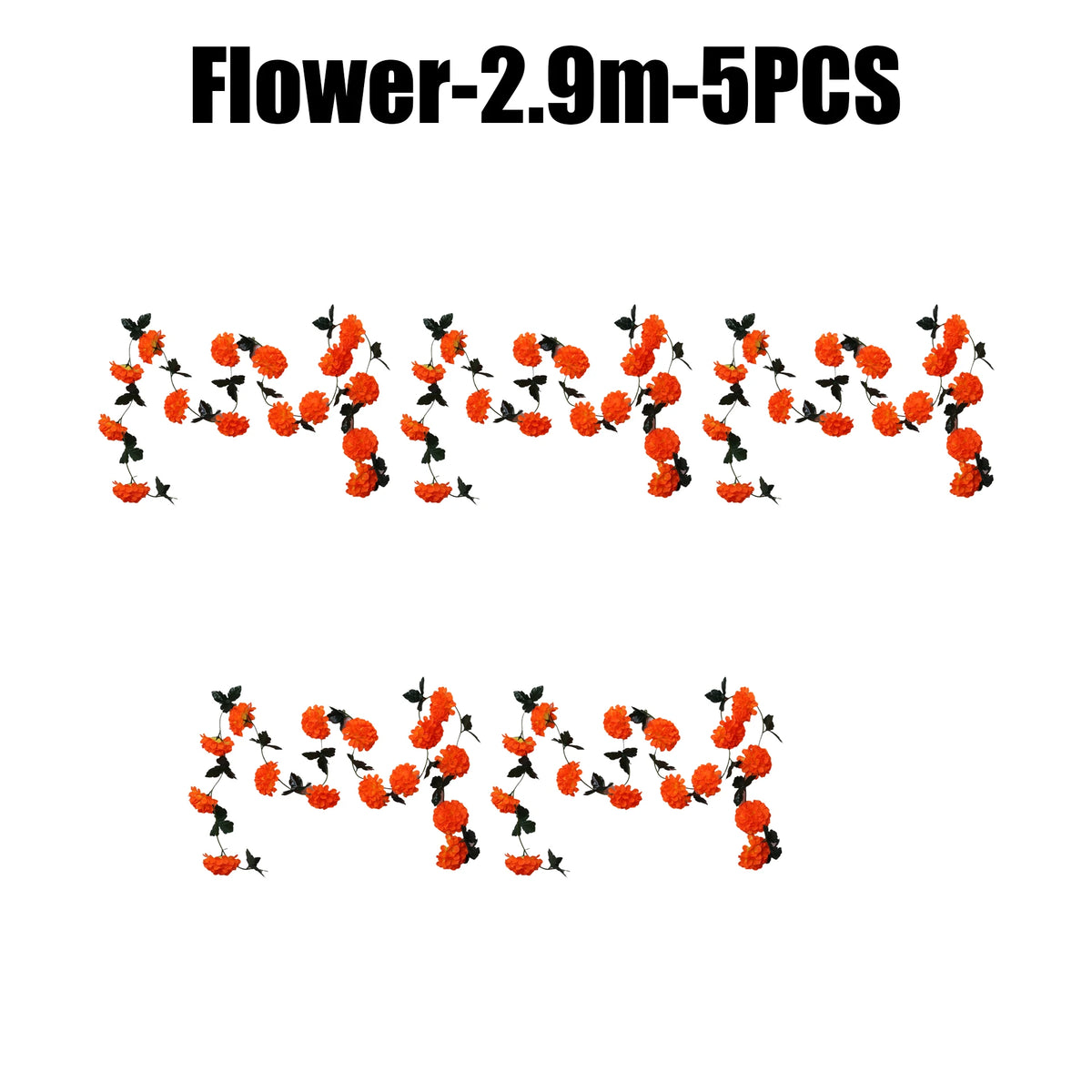 Artificial Marigold Wreath Garland | Halloween & Muertos Decor Floral Wreath Garland Babs 5Sets
