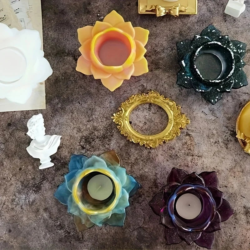 Lotus Flower Silicone Resin Mold for Candle Holder & Jewelry Silicone Craft Mold Babs