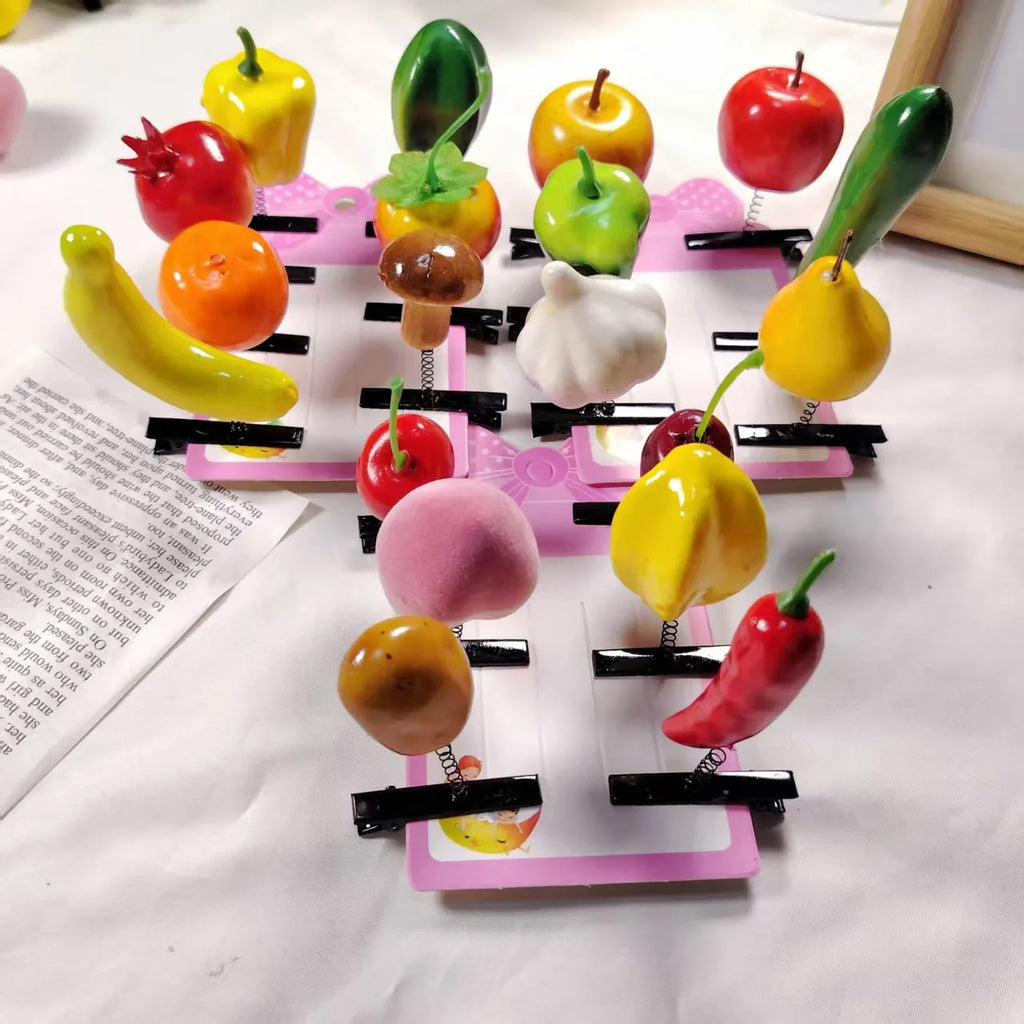 3D Vegetable Fruit Spring Hair Clips – Party Cosplay Barrettes Novelty Hair Clips Babs