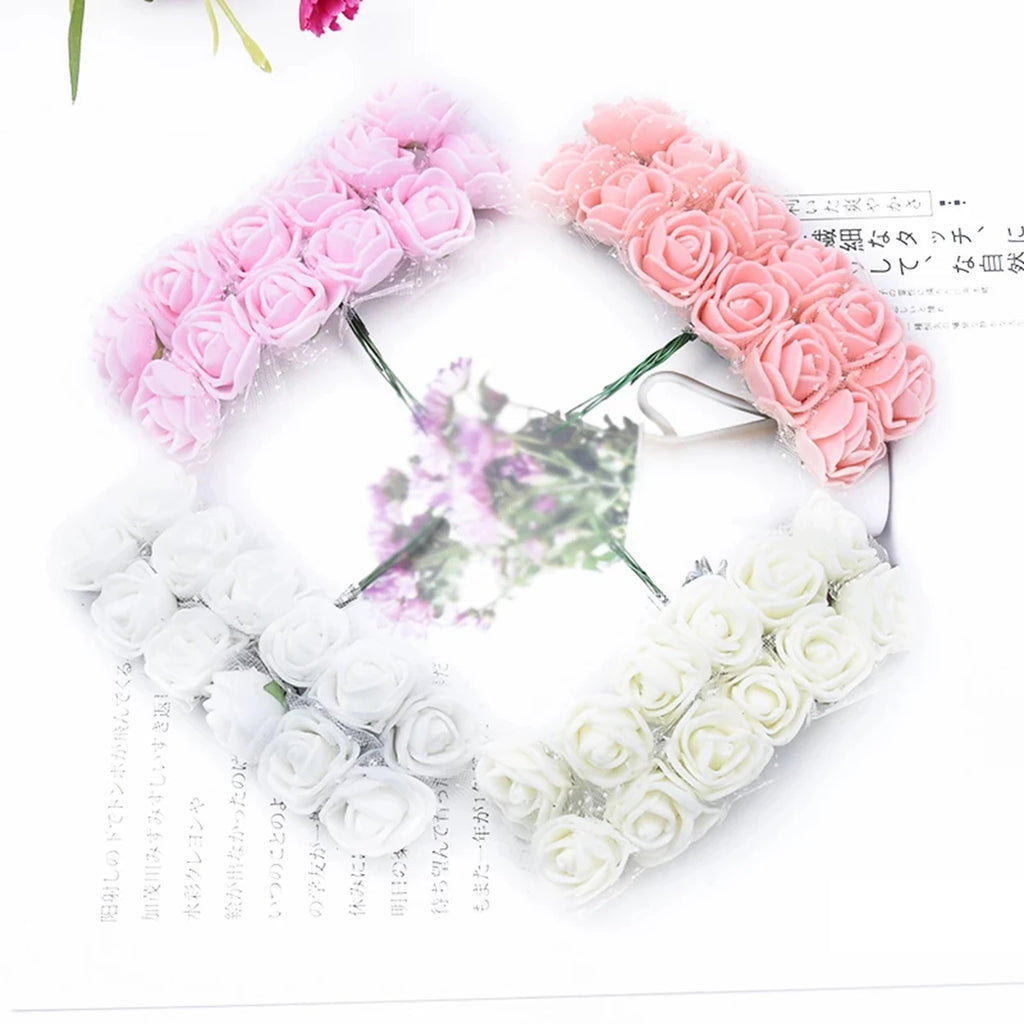 144pcs Artificial PE Roses – UV Protection, DIY & Wedding Decor Artificial Flowers Babs