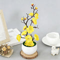 Artificial Plum Blossom Bonsai Desktop Potted Plant Decor Artificial Bonsai Plant Babs Yellow
