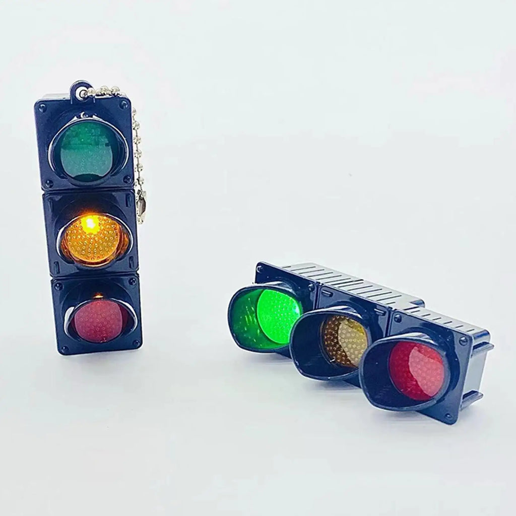 LED Traffic Light Keychain | Mini Pedestrian Light Key Ring Novelty Keychain Babs