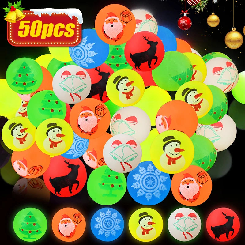 Glow in the Dark Bouncy Balls | Christmas & Party Favors 10–50 Pcs Bouncy Ball Set Babs