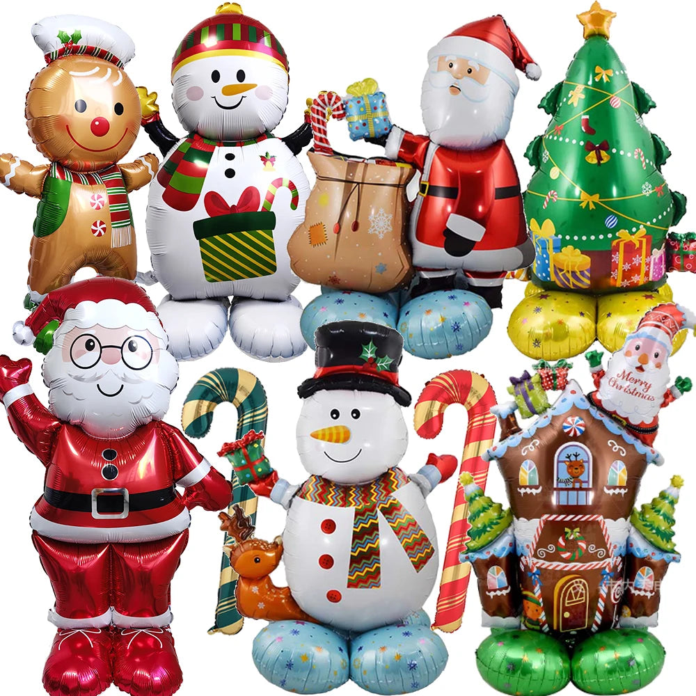 Christmas Foil Balloons – Santa, Snowman & Tree Party Decor Holiday Foil Balloons Babs