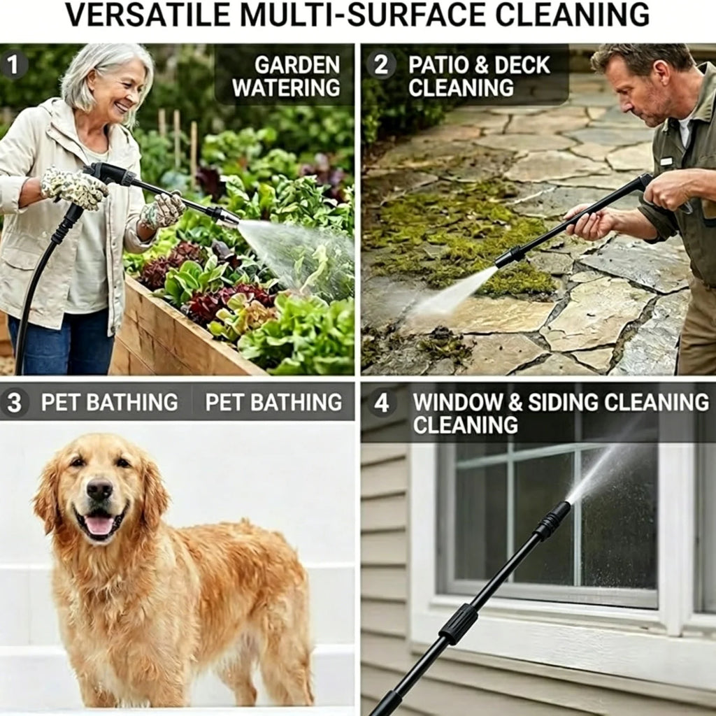 High-Pressure Garden Wand Sprayer – Car Wash & Lawn Care Garden Hose Wand Babs