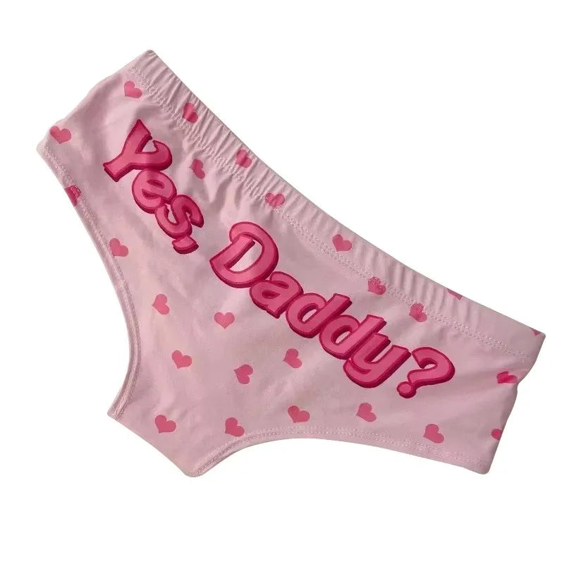 Kawaii 3D Heart Print Women's Low-Rise Briefs & Thong Underwear Women's Underwear Babs A S 1pc