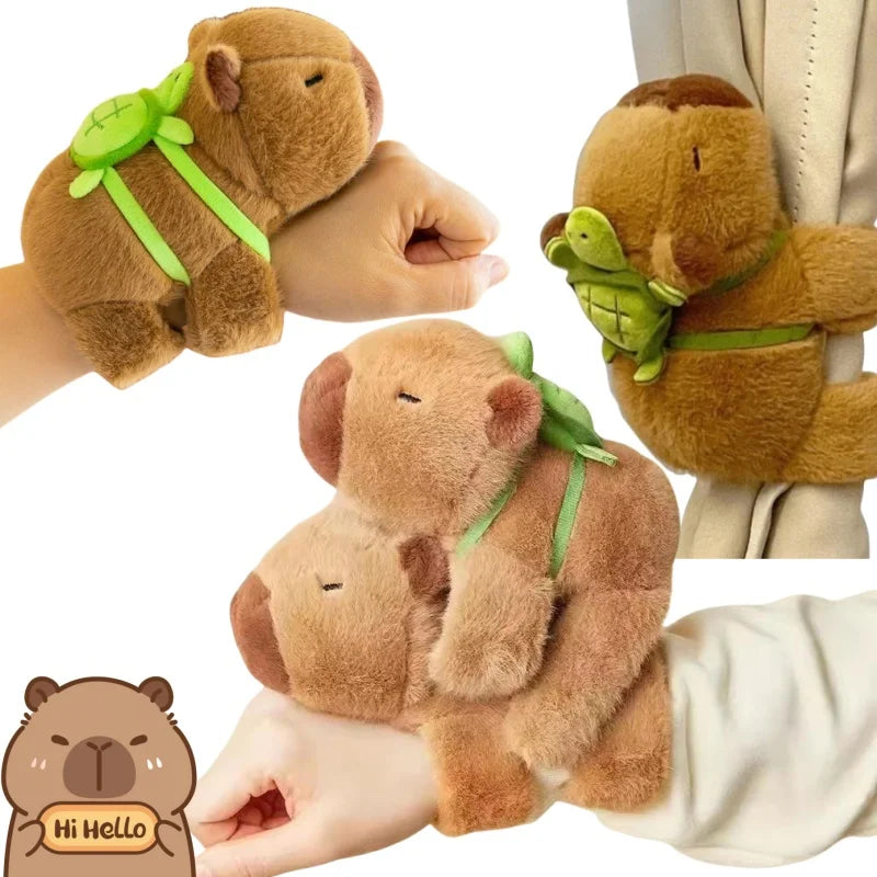 Capybara Slap Snap Bracelet Plush Wristband Kids Gift Snap Wristband Toy Babs