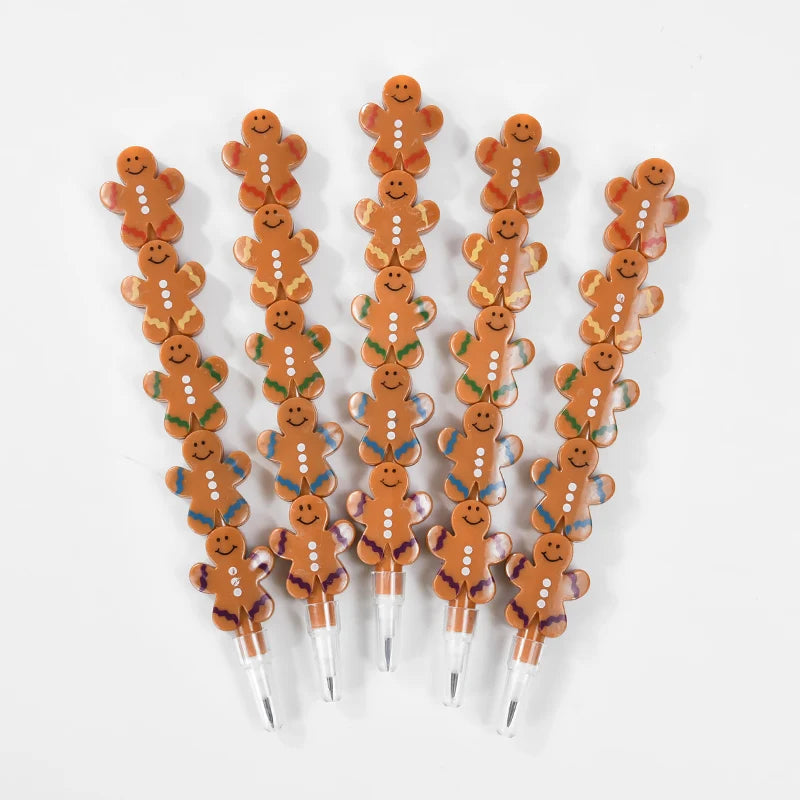 Christmas Snowman Stackable Block Pencils | Kids Party Favors Novelty Stationery Pencils Babs