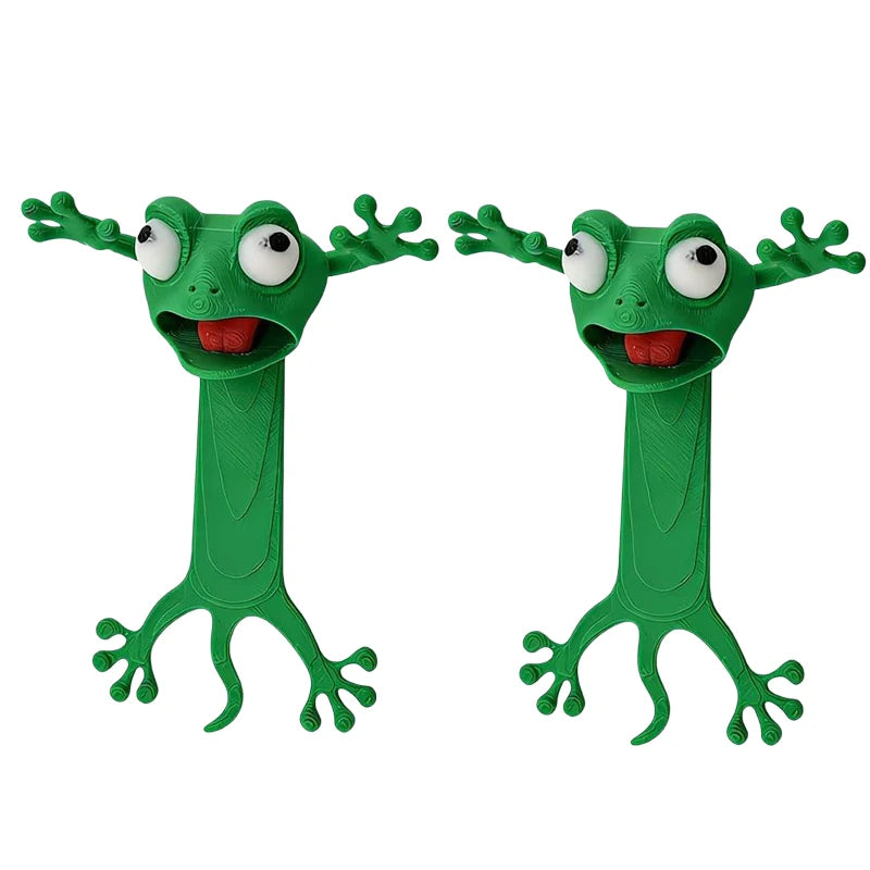 3D Frog Bookmark – Cute Cartoon Page Holder Book Clip Gift Novelty Bookmark Babs 2Pcs