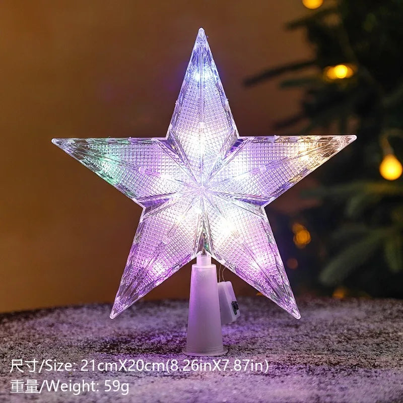 LED Star Christmas Tree Topper – Colorful Xmas Light Decoration Christmas Tree Topper Babs 05 1Pcs