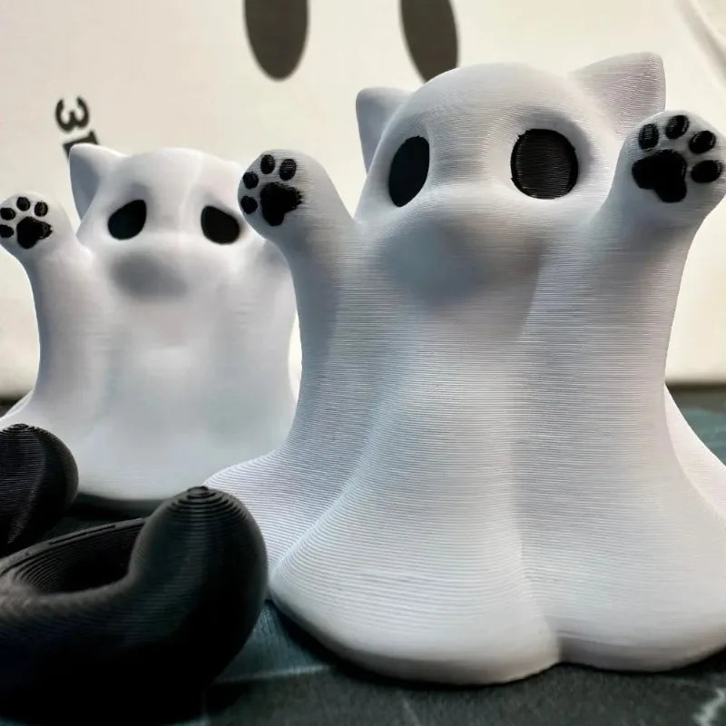 Mini Kitten Ghost Halloween Ornaments – Cute Cat Desktop Decor Halloween Cat Ornament Babs