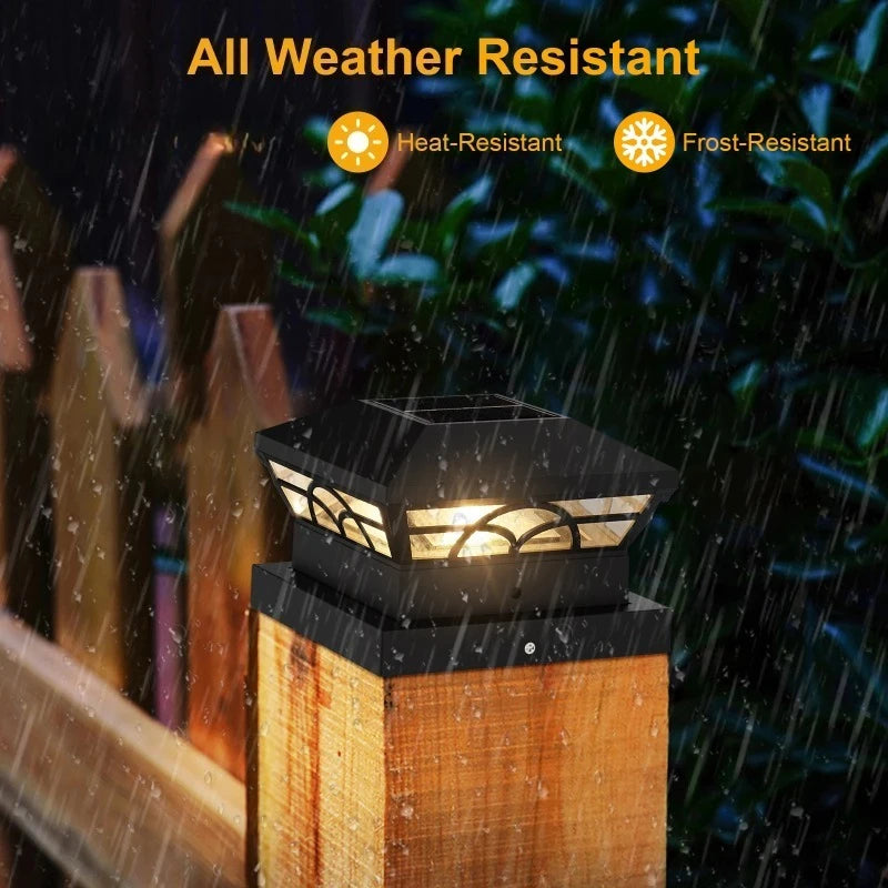 Solar Column Cap Fence Lights – Waterproof Outdoor Garden Solar Fence Light Babs