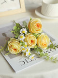 Silk Rose Artificial Flowers – Wedding & Home Décor Bouquet Artificial Flower Bouquet Babs YELLOW 1PC