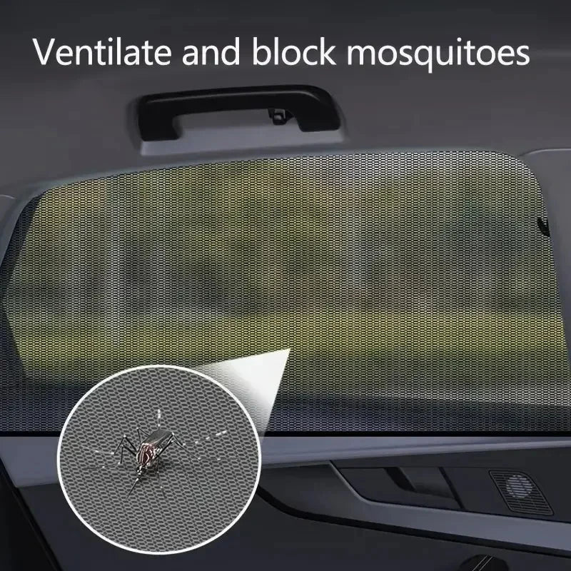 Car Window Sunshade Mesh Curtain – UV Block & Mosquito Net Car Window Sunshade Babs