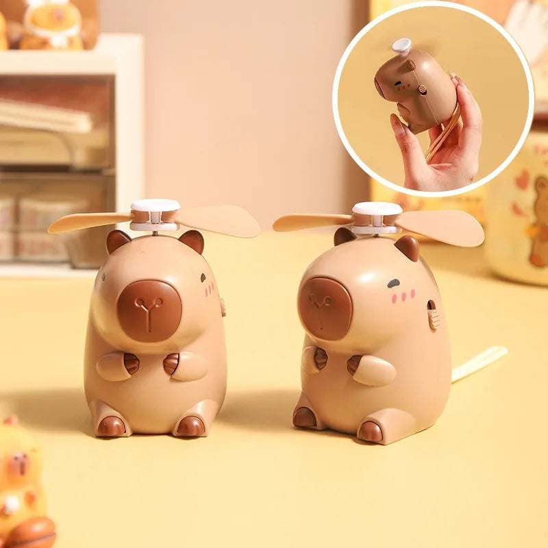 Capybara Cartoon Neck Fan USB Rechargeable Portable Mini Fan Portable Neck Fan Babs