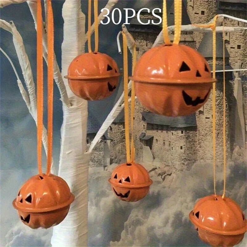 30 Halloween Iron Pumpkin Bells 1.18" | Spooky DIY Decor Halloween Bell Decor Babs