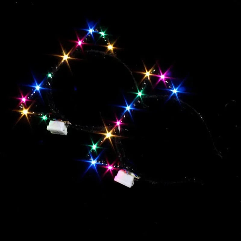 LED Cat Ear Headband – Flashing Glow Party Hair Accessory LED Party Headband Babs