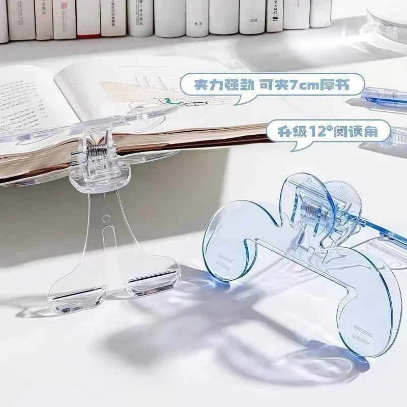 Transparent Book Clip Stand – Hands-Free Reading Aid Book Clip Stand Babs