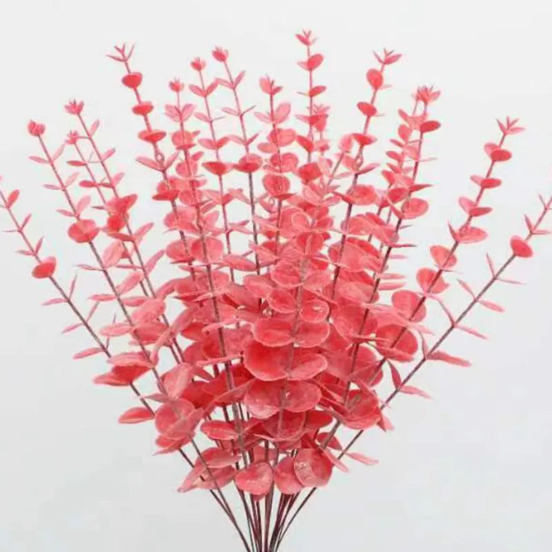 Artificial Eucalyptus Stems – Wedding, Wreath & Home Decor Artificial Leaf Stems Babs Red 30pieces