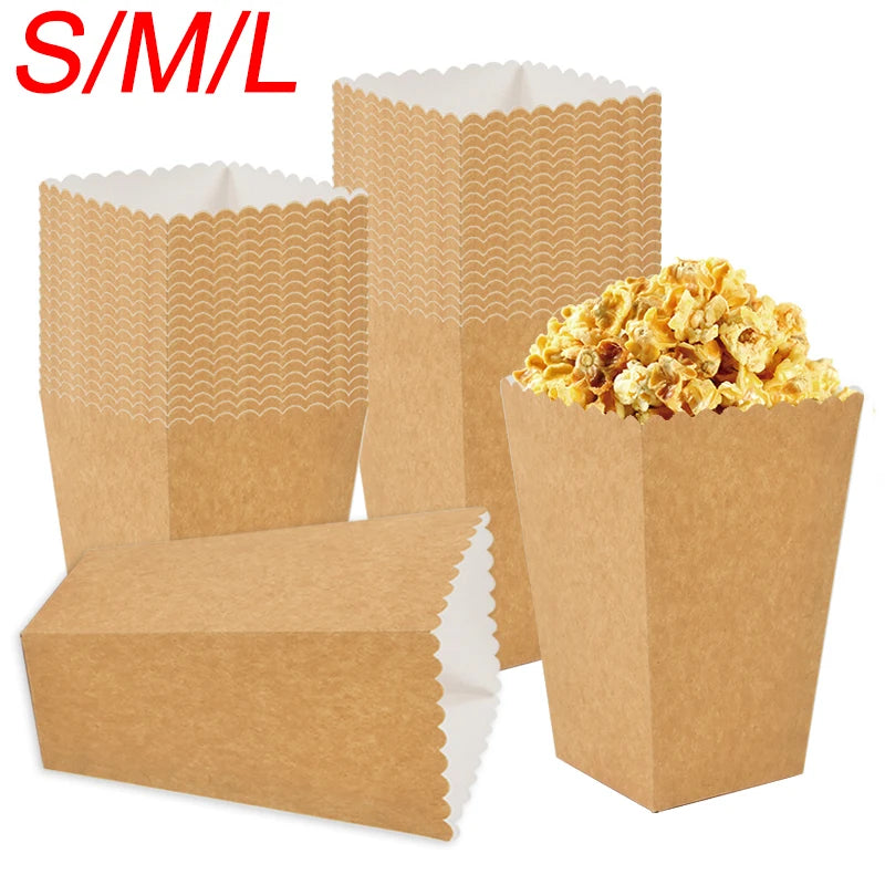 12-Pack Kraft Paper Popcorn Boxes – Party Snack Buckets Party Snack Boxes Babs