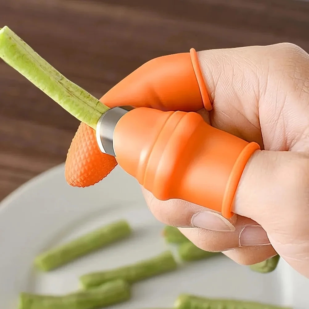 6-Piece Silicone Thumb Knife Set – Stainless Steel Garden Cutter Thumb Harvest Knife Babs