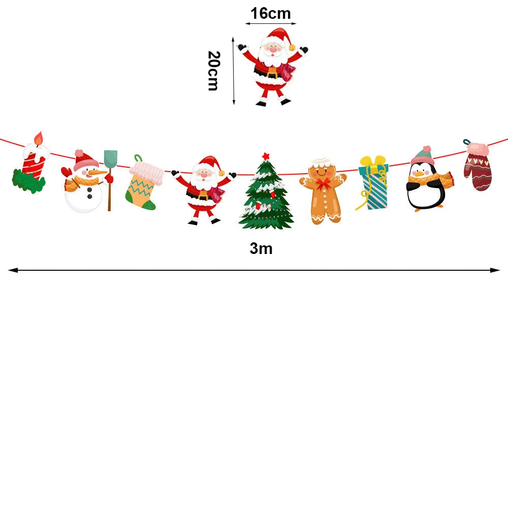 Christmas Snowflake Gingerbread Man Hanging Spiral Decorations Holiday Party Decor Babs DARK GRAY