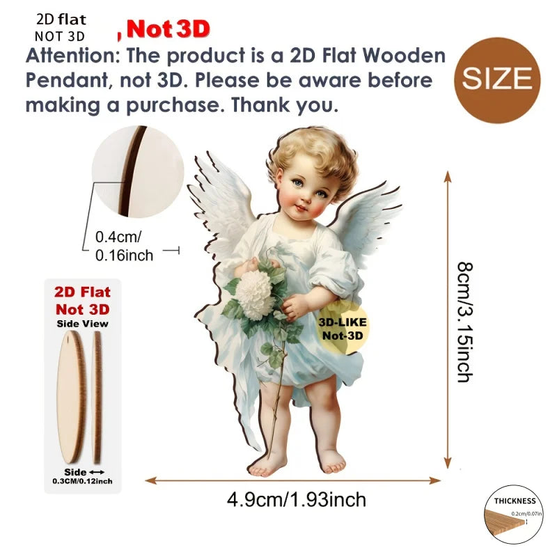 2D Blue Angel Wood Christmas Ornament Set – Holiday Decorations Holiday Ornament Set Babs