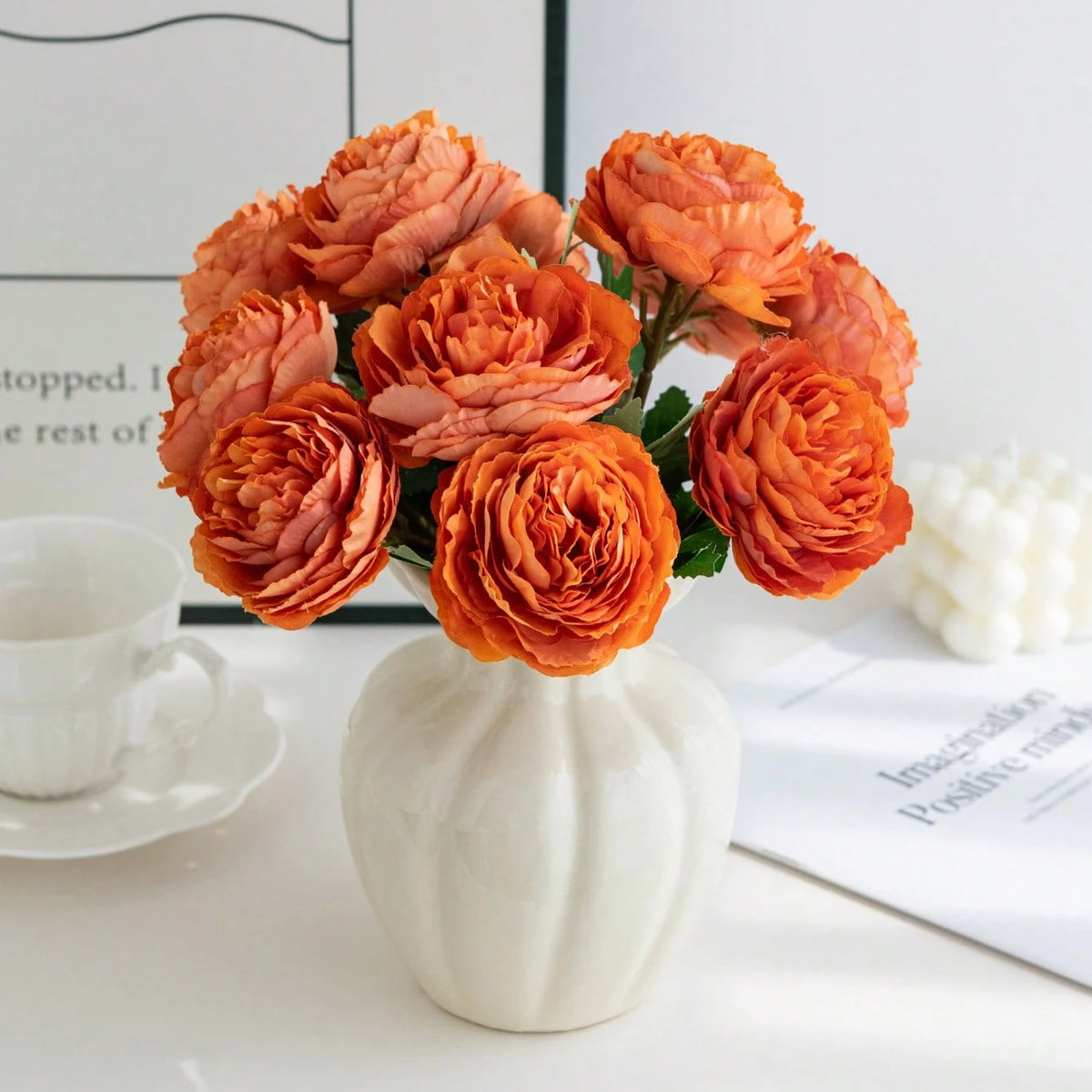 Silk Peony Artificial Flowers for Wedding & Home Décor 5/10 Pcs Artificial Silk Flowers Babs