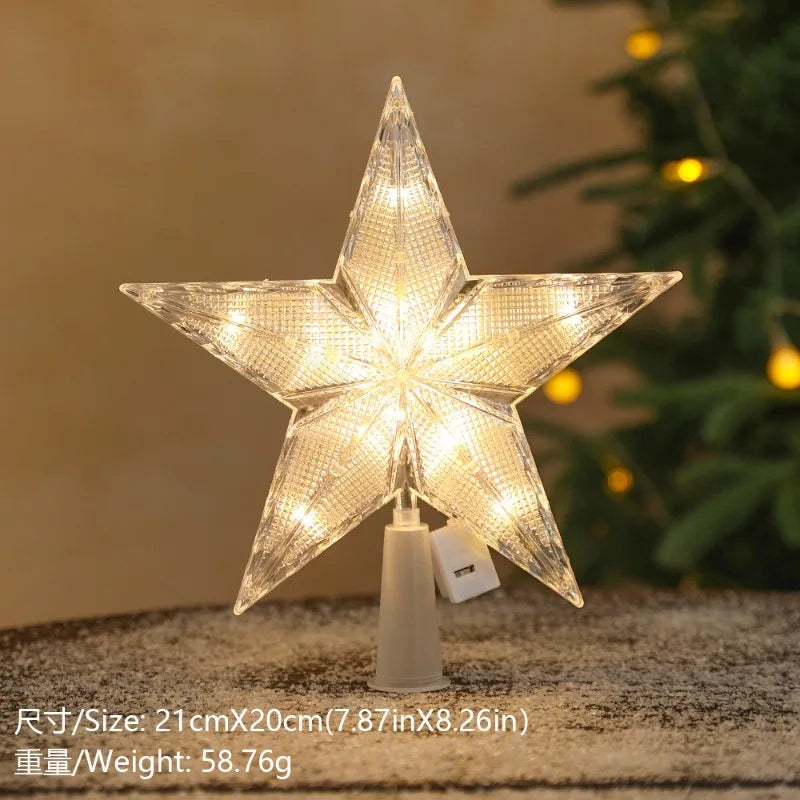 LED Star Christmas Tree Topper – Warm White Glow Décor Christmas Tree Topper Babs 06 1Pcs