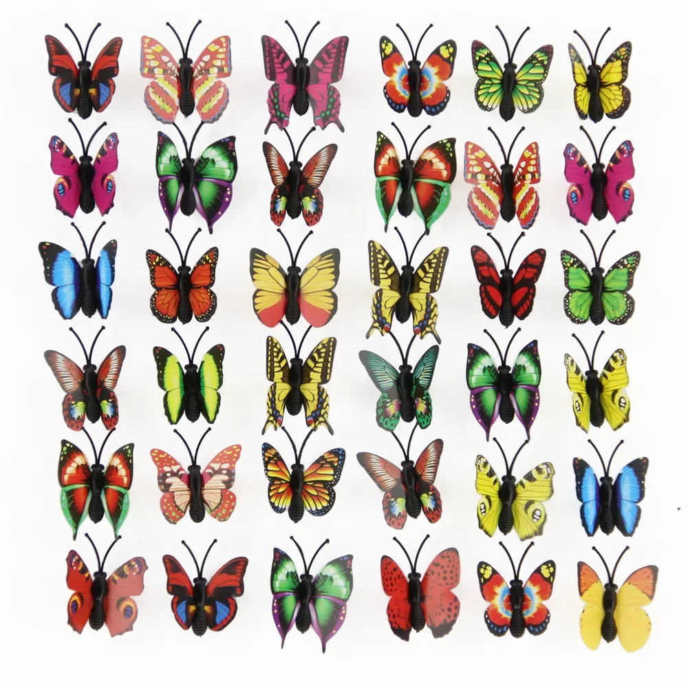 50PCS 3D Butterfly Wall Decals DIY Home Decor Stickers 4.5cm Wall Decal Stickers Babs 4.5cm mix colors hairclip