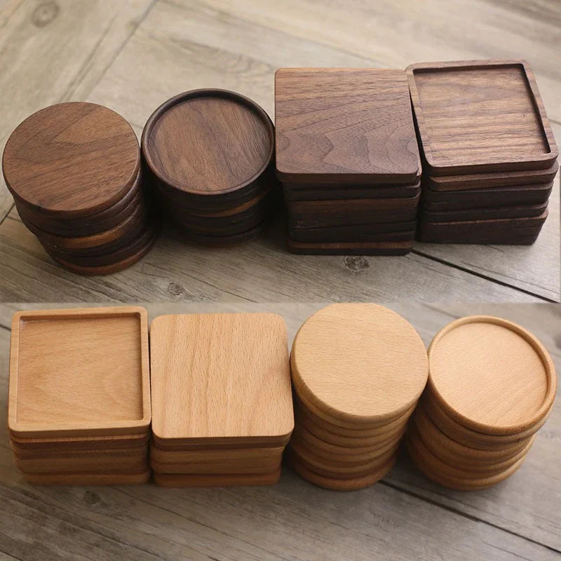 Wooden Coasters for Drinks – Eco-Friendly Tea & Coffee Coasters Wood Drink Coasters Babs