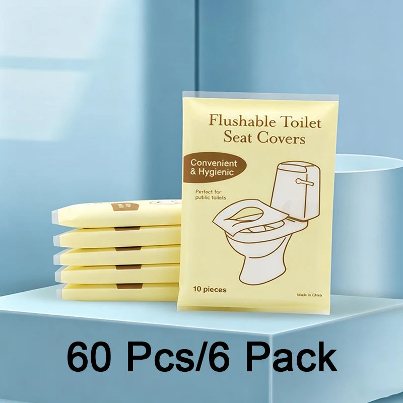 10-Pack Disposable Toilet Seat Covers – Flushable & Travel-Ready Disposable Toilet Cover Babs 60pcs
