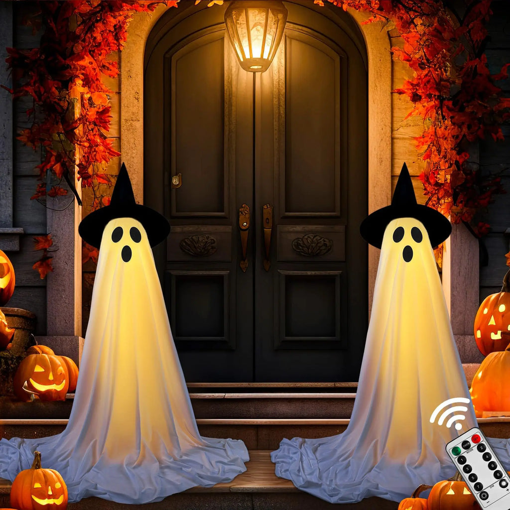 Halloween Ghost Hanging with String Lights – Indoor & Outdoor Halloween Hanging Decoration Babs