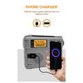 Hand Crank Emergency FM Radio – Bluetooth, Flashlight & Power Bank Emergency Radio Babs light grey