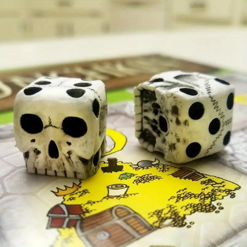 5-Pack White Skull Dice – Halloween Party & Spooky Game Set Novelty Dice Set Babs