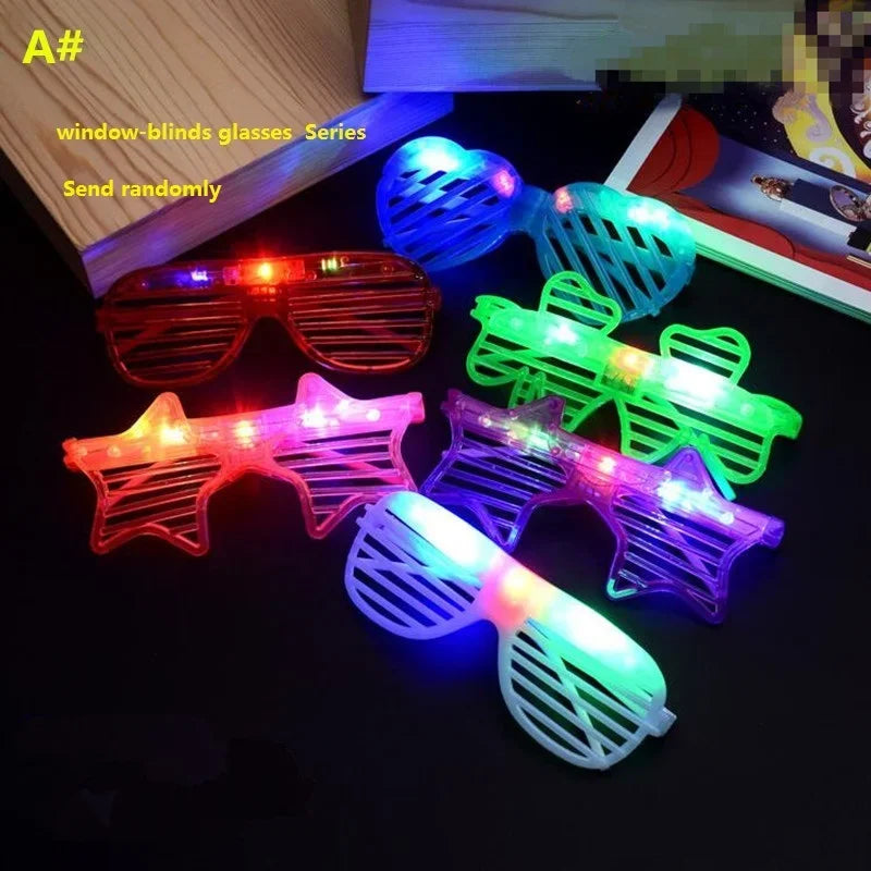 LED Blinking Cartoon Glow Glasses – 20pcs Party Pack LED Party Glasses Babs A1