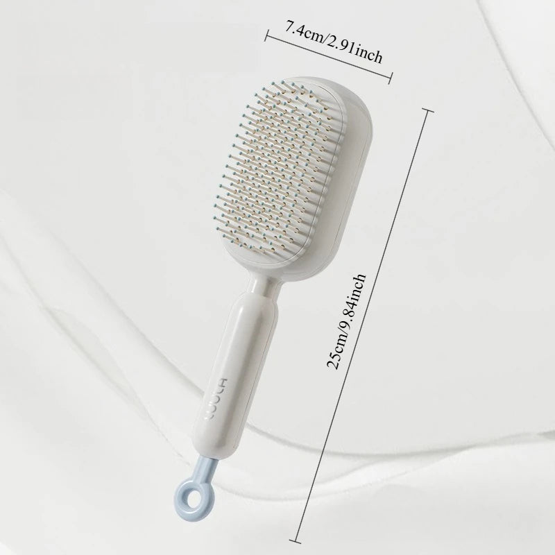 Retractable Air Cushion Comb – 133 Teeth & One-Click Clean Air Cushion Comb Babs 1PC White