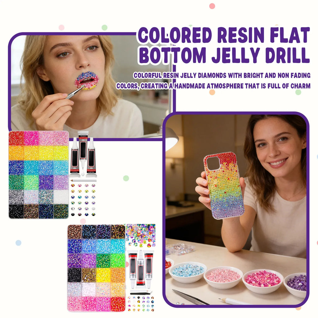 30,000pc Resin Rhinestone Kit – Flatback Gems, Glue & Tweezers Rhinestone Craft Kit Babs