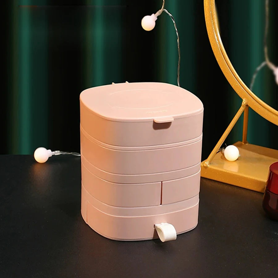Rotating Multi-Layer Jewelry Box – Necklace & Earring Organizer Rotating Jewelry Box Babs pink