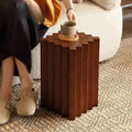 Solid Wood Square Side Table – Vintage Modern Coffee Table Wood Side Table Babs Brown