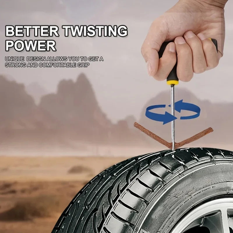 3-Piece Car & Motorcycle Tire Repair Tool Kit – Fix Punctures Tire Repair Kit Babs