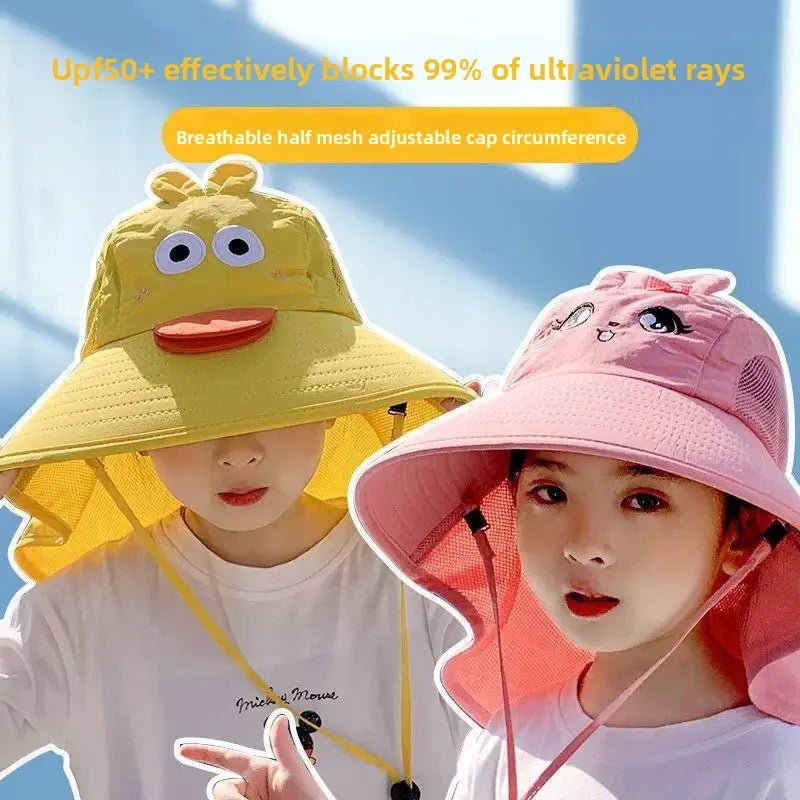 Kids Large Brim UV Sun Hat – Breathable Beach Fisherman Hat Kids Sun Hat Babs