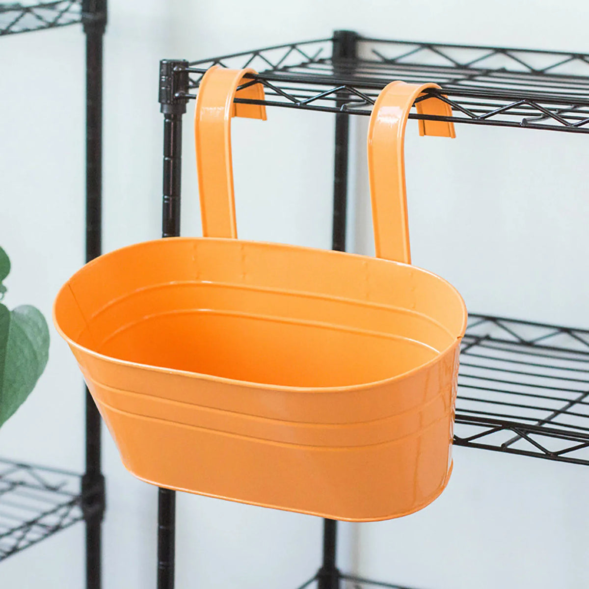 Black Metal Hanging Flower Pot – Wall Mount Fence & Railing Planter Hanging Wall Planter Babs