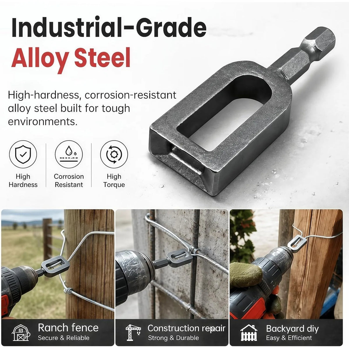 Wire Twister Drill Attachment – Steel Bar Knotting Tool Wire Twister Tool Babs