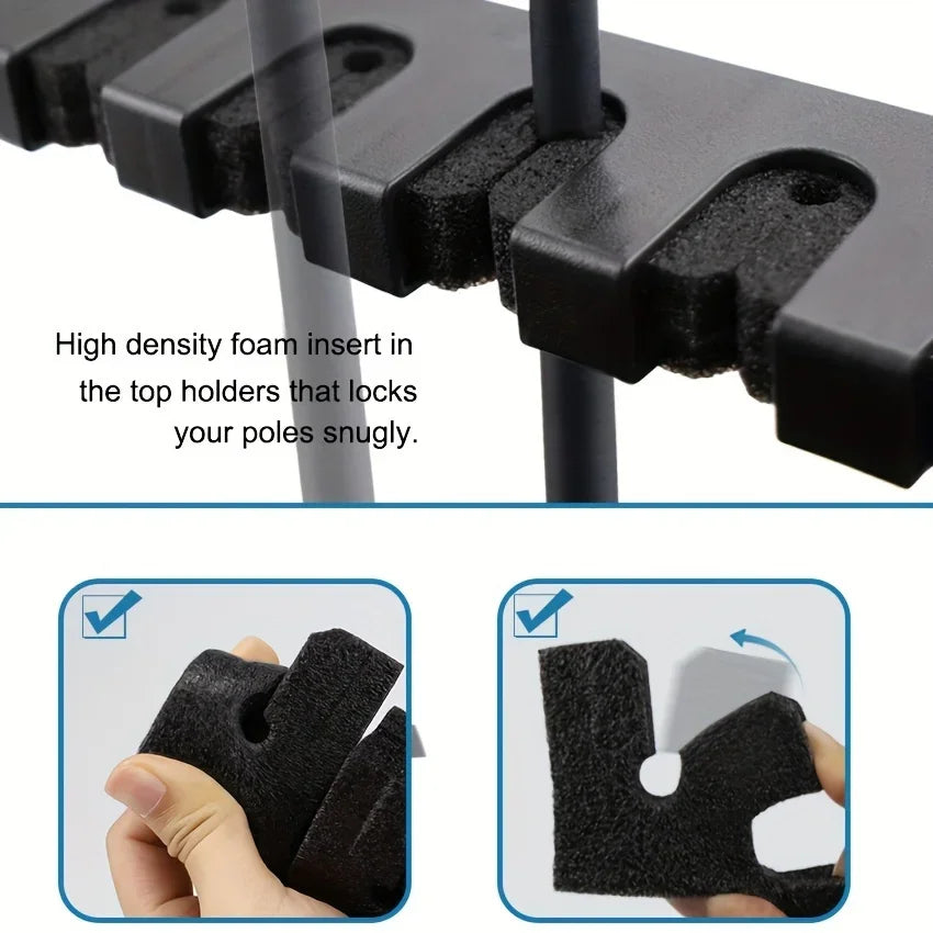Wall-Mounted Fishing Rod Holder – EVA Foam Grip ABS Bracket Fishing Rod Holder Babs